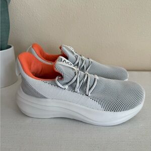New ZOVE White and Gray Athletic Sneakers with Orange Interior